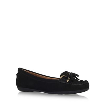 Black 'Cally' flat slip on loafers